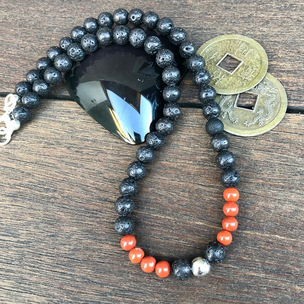 🎉HP🎉 LAVA + RED JASPER STONE DIFFUSER NECKLACE - Picture 4 of 7